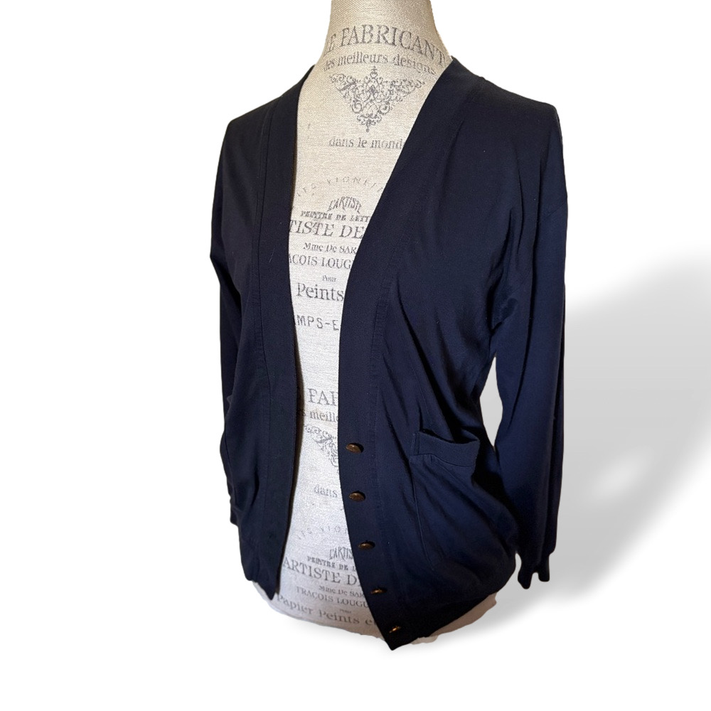Vintage button-down preppy cardigan with pockets